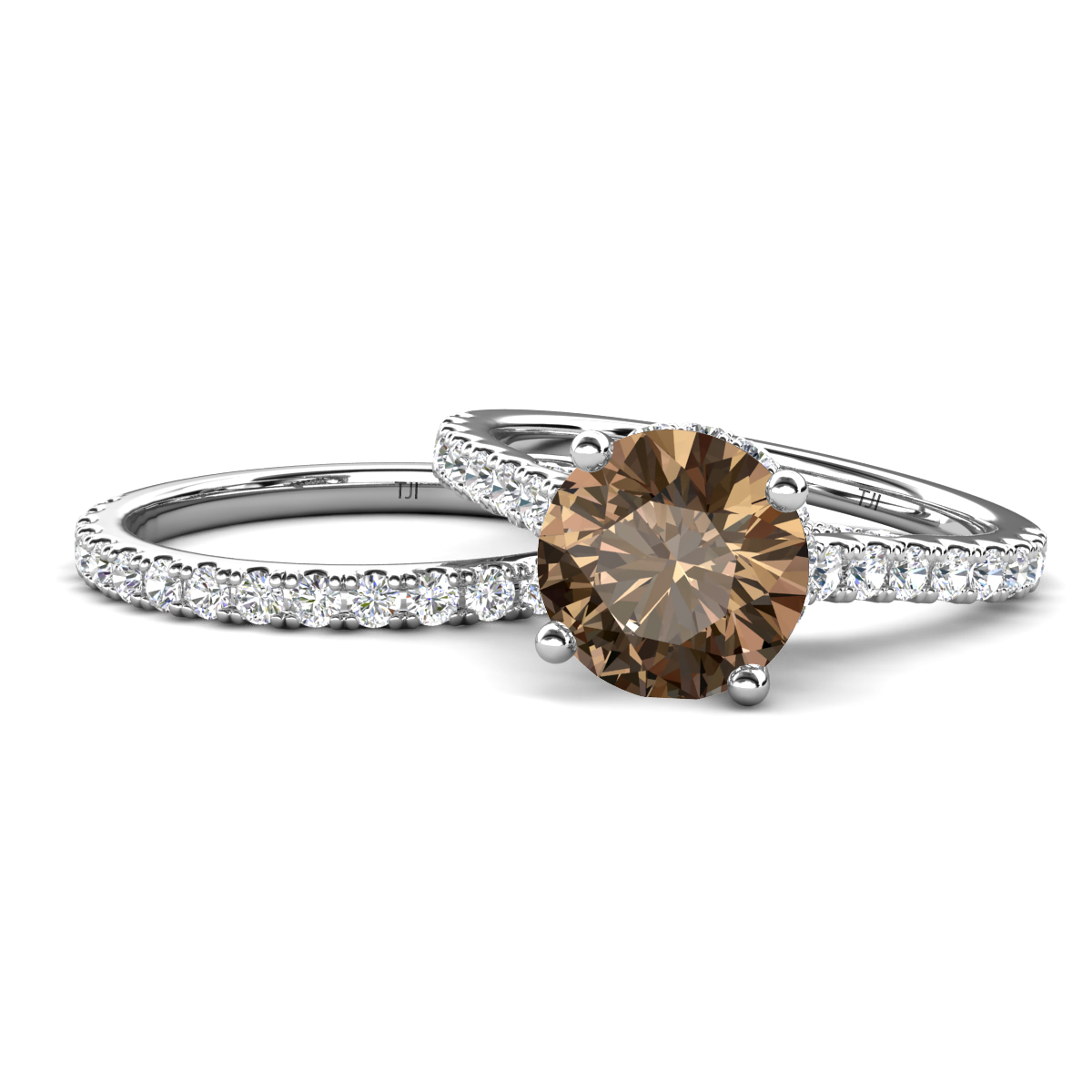 Kalina 2.07 ctw Smoky Quartz Accented Lab Grown Diamonds Bridal Set Ring  